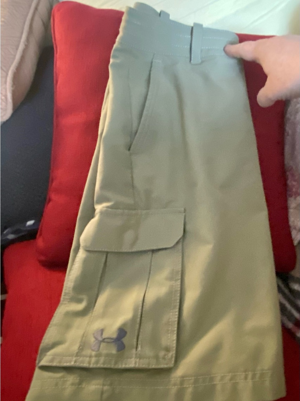 Under Armour Olive Cargo Athletic Shorts with Logo